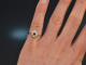 Birmingham um 1989! Hübscher Daisy Ring mit Smaragd und Diamanten Gold 375