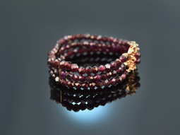 Um 1960! Sch&ouml;nes 3 reihiges Granat Armband Silber...