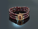 Um 1960! Sch&ouml;nes 3 reihiges Granat Armband Silber vergoldet