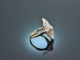 Um 1920! Art Deco Diamant Ring Gold 585 Platin