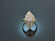 Um 1920! Art Deco Diamant Ring Gold 585 Platin