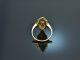 Um 1920! Art Deco Diamant Ring Gold 585 Platin