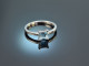 Blue Square! Ring mit Aquamarin Weiß Gold 750
