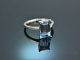 Intense Blue! Ring mit feinstem Aquamarin Wei Gold 750