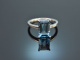 Intense Blue! Ring mit feinstem Aquamarin Wei&szlig; Gold 750