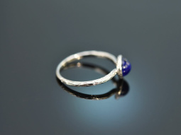 Tiefes Blau! Zarter Ring mit Lapsilazuli Wei&szlig; Gold 750