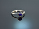 Tiefes Blau! Zarter Ring mit Lapsilazuli Wei&szlig; Gold 750