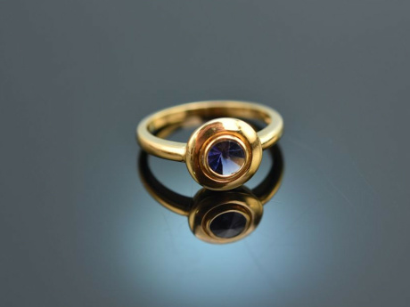 Sparkling Blue! Ring mit funkelndem Iolith Gold 750