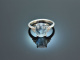 Zartes Blau! Sch&ouml;ner Ring mit Aquamarin und Diamanten Wei&szlig; Gold 750