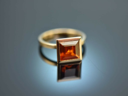 Vivid Orange! Ring with mandarin garnet gold 585