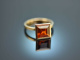 Vivid Orange! Ring with mandarin garnet gold 585