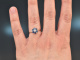 Blue Daisy! Klassischer Ring mit Saphiren und Brillant Weiß Gold 750