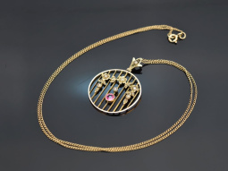 England um 1900! Jugendstil Anh&auml;nger mit Kette...