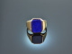 Um 1980! Hochwertiger Wappen Siegel Ring mit Lapislazuli Gold 585