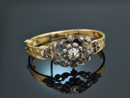 Um 1880! Historischer Armreif mit Diamantrose ca 1,8 ct...