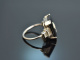 Um 1930! Art Deco Ring mit Onyx und Diamanten Wei&szlig; Gold 750