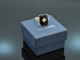 Um 1930! Art Deco Ring mit Onyx und Diamanten Wei&szlig; Gold 750