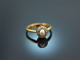 Um 1900! Historischer Ring mit Halbperle und Diamantrosen Gold 585