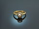 Um 1900! Historischer Ring mit Halbperle und Diamantrosen Gold 585