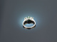Um 1975! Feiner Smaragd Brillant Ring Wei&szlig; Gold 750