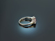 Um 1975! Feiner Rubin Brillant Ring Wei&szlig; Gold 750
