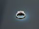 Um 1975! Feiner Rubin Brillant Ring Wei&szlig; Gold 750