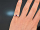 Um 1975! Feiner Rubin Brillant Ring Wei&szlig; Gold 750