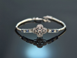 Um 1930! Art Deco Armband mit Diamanten und Saphiren...