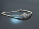 Um 1930! Art Deco Armband mit Diamanten und Saphiren Wei&szlig; Gold 750