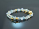Pale Blue! Fancy Armband Aquamarin Chalcedon Achat Angelit Silber 925 vergoldet