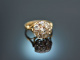 Wien um 1890! Ring mit Diamantrosen ca. 1,5 ct Gelb Gold 750