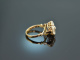 Wien um 1890! Ring mit Diamantrosen ca. 1,5 ct Gelb Gold 750