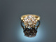 Wien um 1890! Ring mit Diamantrosen ca. 1,5 ct Gelb Gold 750