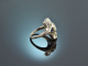Um 1920! Edler Art Deco Ring mit Diamanten und Saphiren Weiß Gold 833