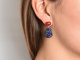 Red and Blue! Tropfen Ohrringe Iolith roter Achat Silber 925 vergoldet