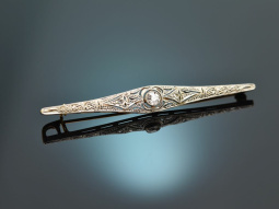 Um 1915! Art Deco Stab Brosche mit Diamanten Gold 585 und...