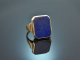 Um 1960! Klassischer Herren Wappen Siegel Ring mit Lapislazuli Gold 585