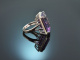 Big Violet! Großer Amethyst Ring mit Brillanten Weiß Gold 750