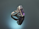 Big Violet! Gro&szlig;er Amethyst Ring mit Brillanten Wei&szlig; Gold 750