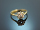 England um 1910! Daisy Ring mit Altschliffdiamanten 0,45 ct Gold 750