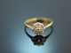 England um 1910! Daisy Ring mit Altschliffdiamanten 0,45 ct Gold 750