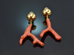 Boho Style! Gro&szlig;e Ast Korallen Ohrringe Silber 925...