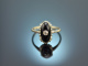 Um 1910! Historischer Ring mit Diamantrose und Onyx Gold 585