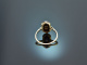 Um 1910! Historischer Ring mit Diamantrose und Onyx Gold 585