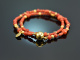 Lovely Corals! Fancy Armband 2reihig Mittelmeer Koralle Silber 925 vergoldet