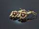 Um 1850! Biedermeier Ohrringe mit Granaten und Perlen Gold 585