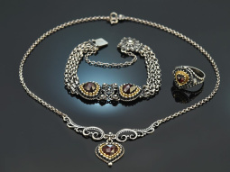 Um 1960! Trachten Set aus Kette Armband und Ring mit...