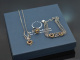 Um 1960! Trachten Set aus Kette Armband und Ring mit Granaten Silber 835