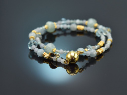 Sea Blue! Fancy Armband aus Aquamarin Apatit Angelit...