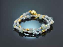 Sea Blue! Fancy Armband aus Aquamarin Apatit Angelit...